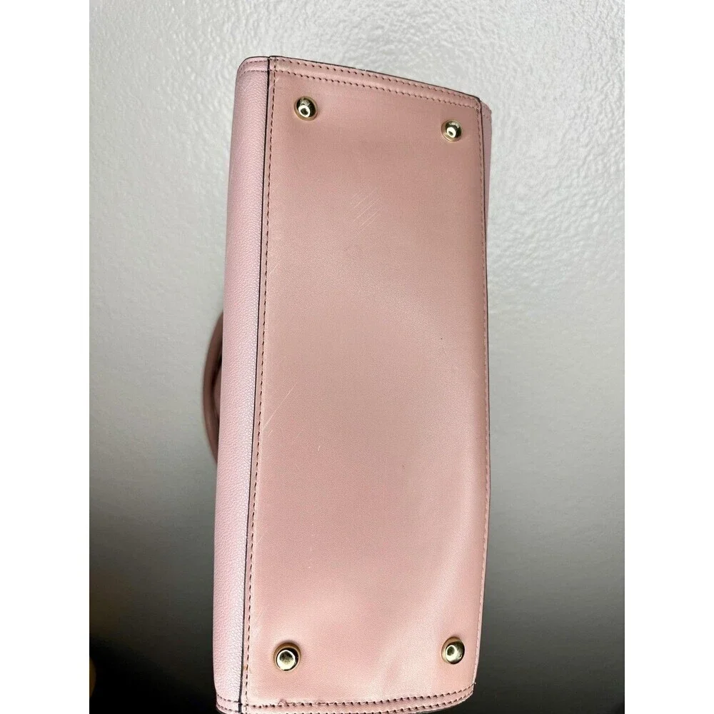 Gramercy & Grand Satchel Bag Womens Medium Pink Faux Leather Vegan Zip Purse